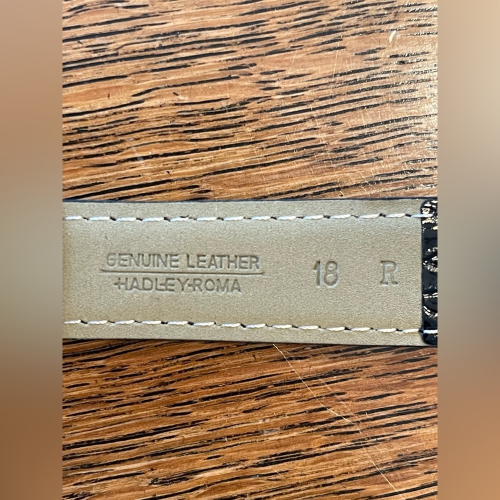 Black impressed Crocodile Leather Watch Strap NWOT 18R see photos. Hadley-Roma - Picture 3 of 4
